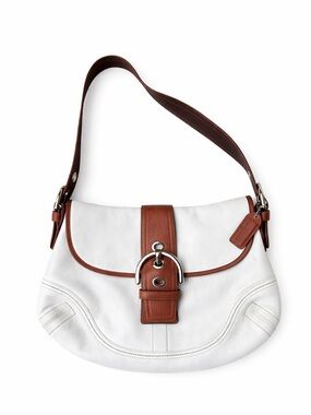 Y2K Coach SoHo White Leather Shoulder Flap Bag